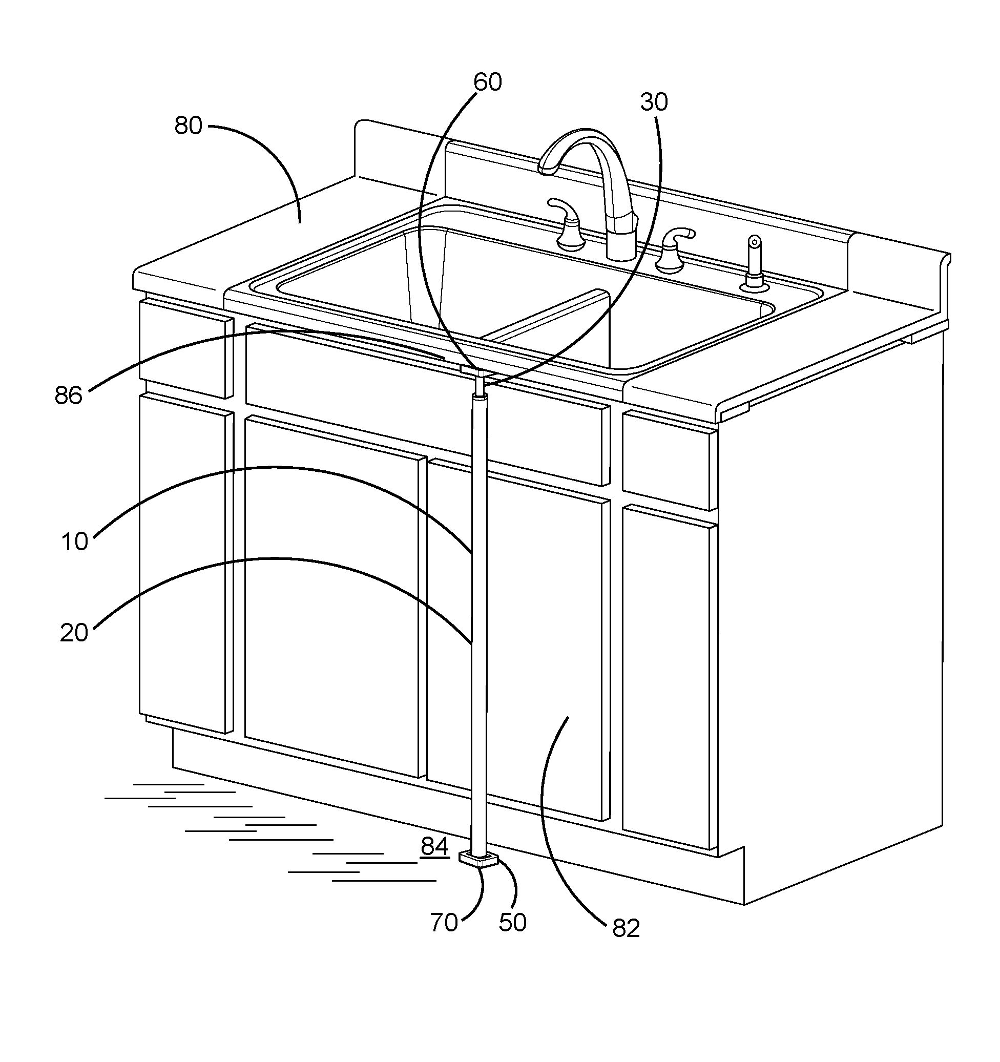 Cabinet door and drawer retaining device and method for securing cabinet doors and drawers