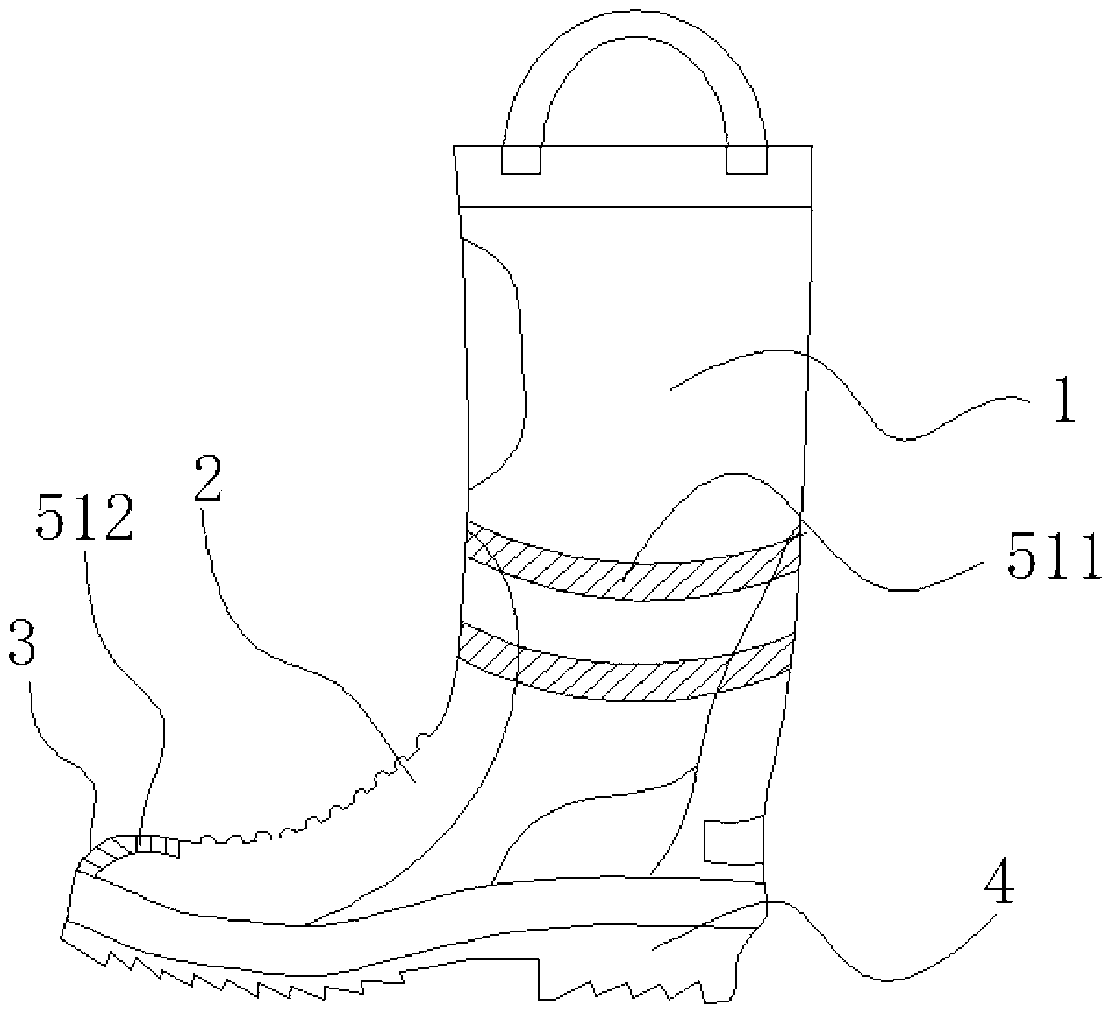 Luminous anti-puncture labor insurance boot with self-generated power source
