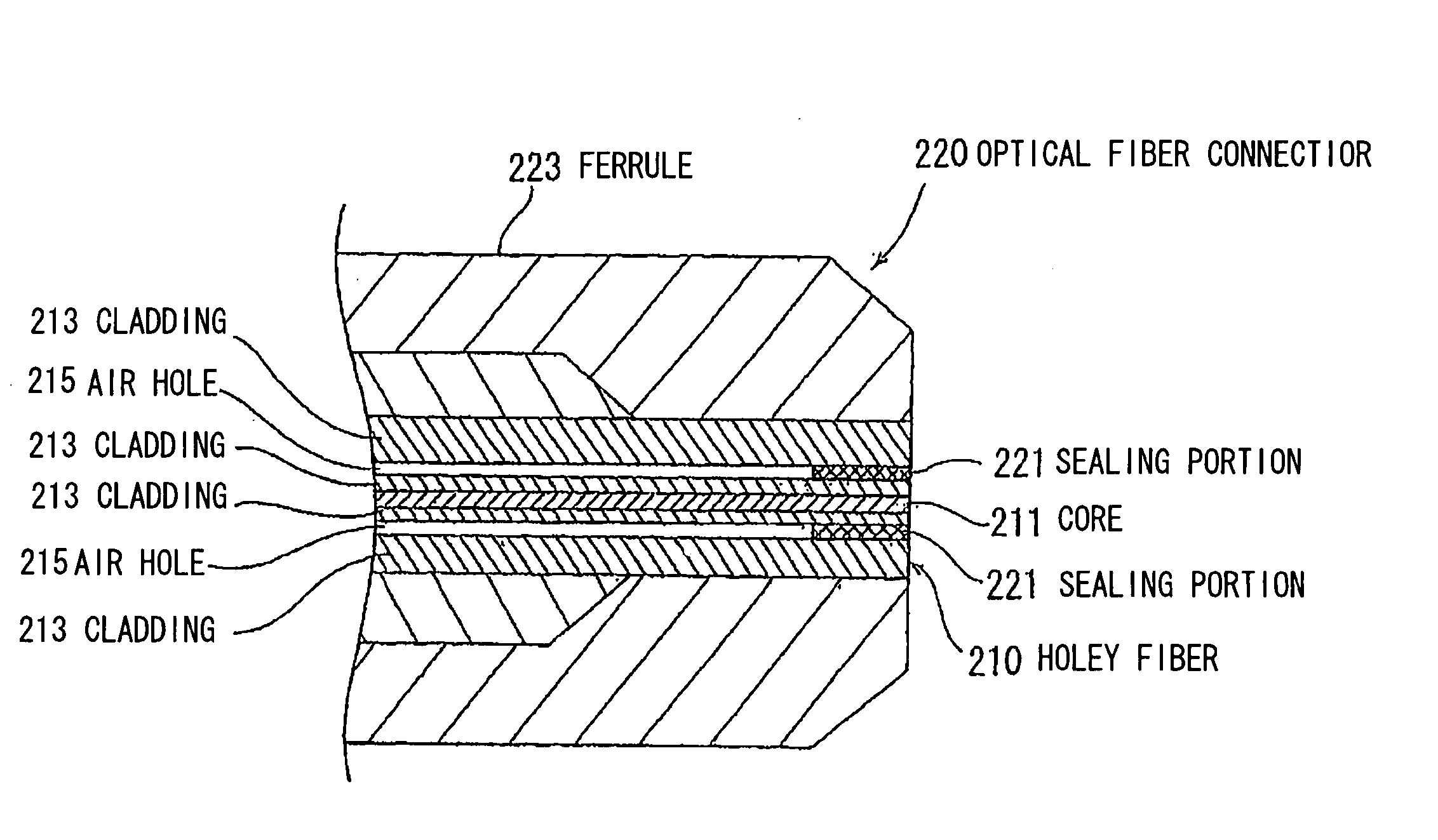 Optical fiber, optical fiber connecting method, and optical connector