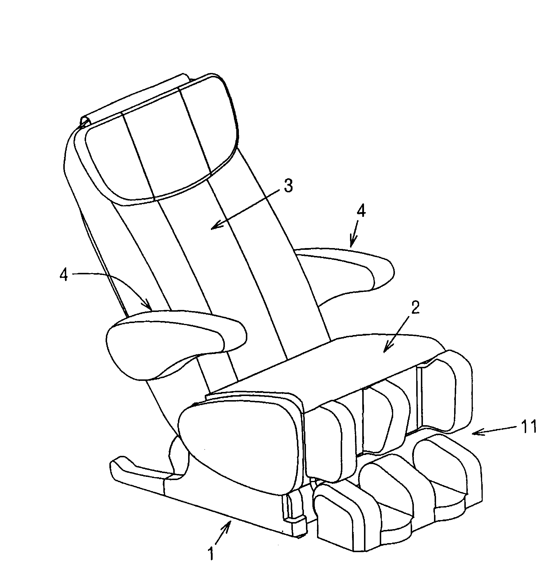 Horizontal liftable seat