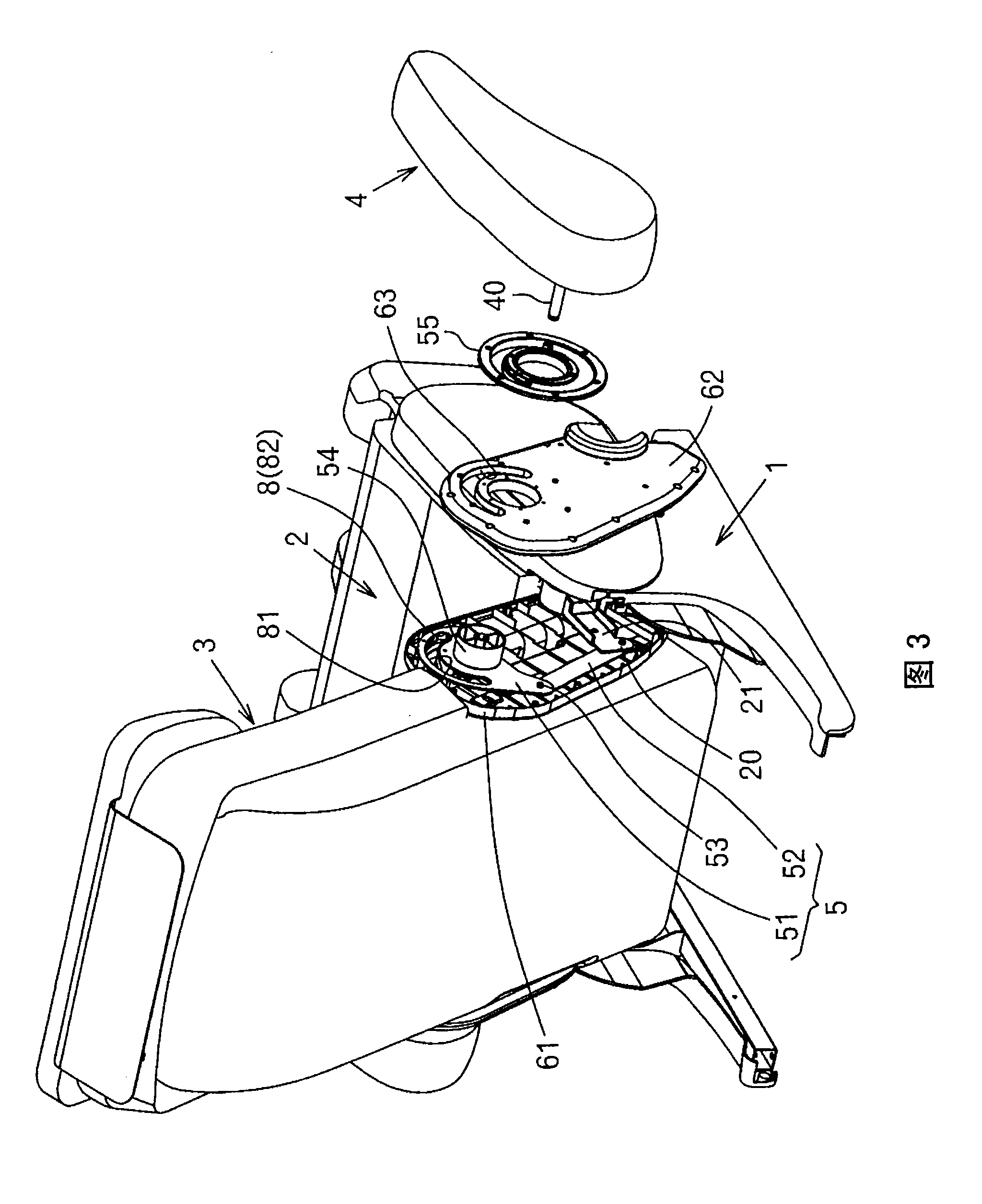 Horizontal liftable seat