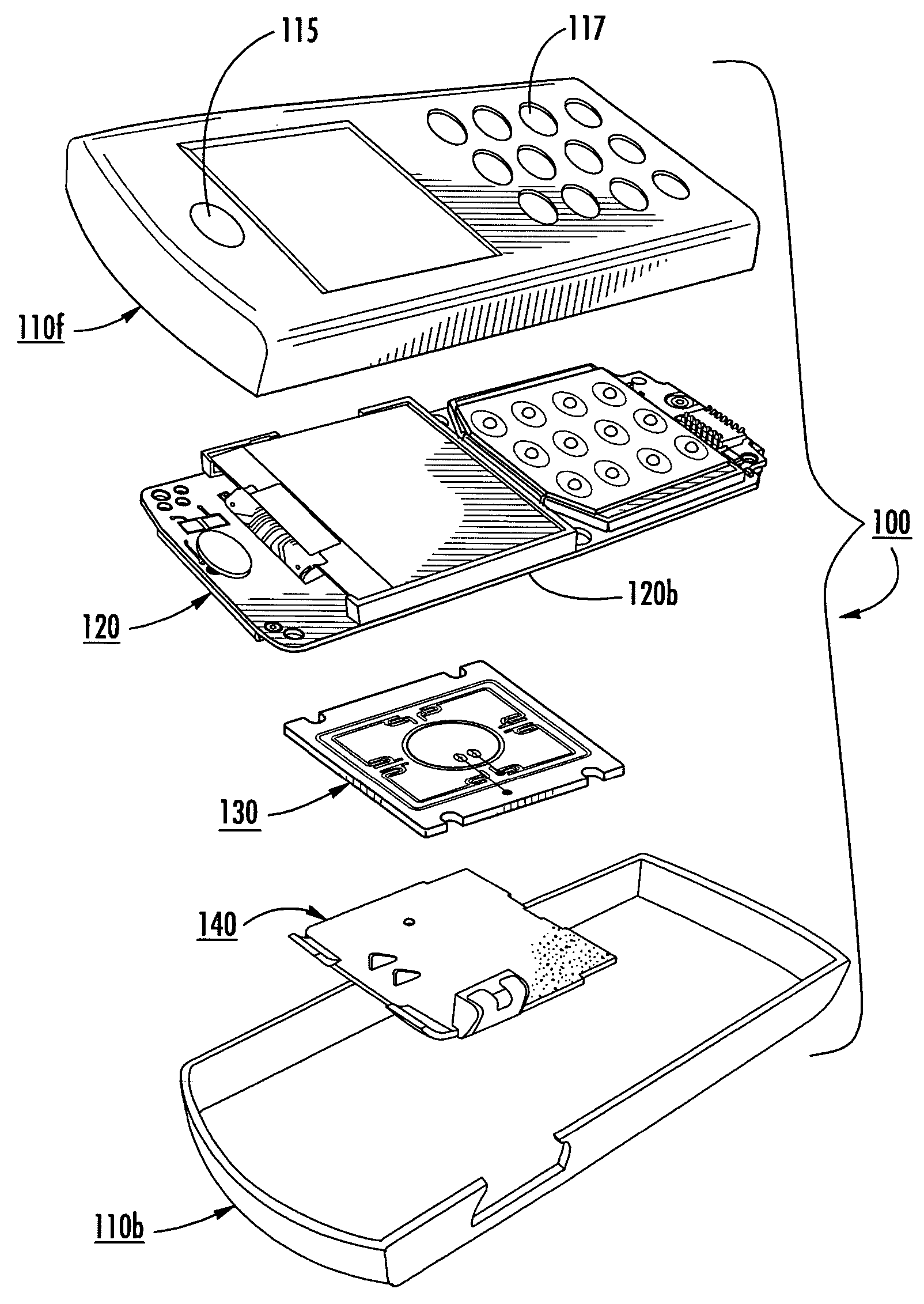 Internal antenna and flat panel speaker assemblies and mobile terminals including the same