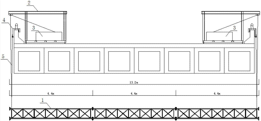 Overhauling construction platform capable of being quickly installed and detached, and construction method for same