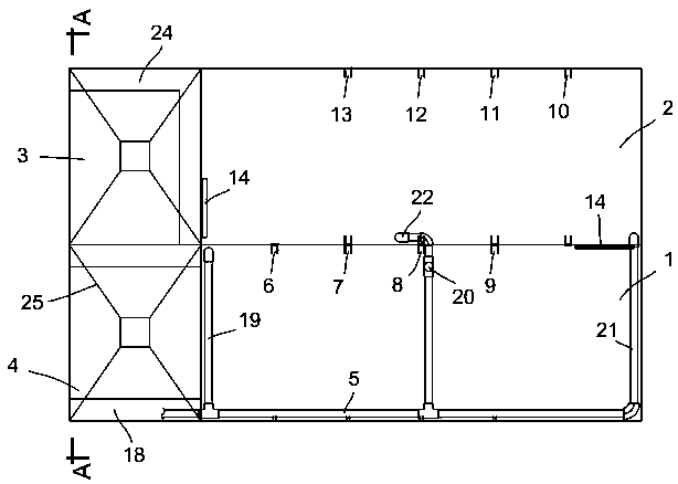 Multistage AO-MBBR (anaerobic-moving bed biofilm reactor) technological sewage treatment device with adjustable stage number and treatment method