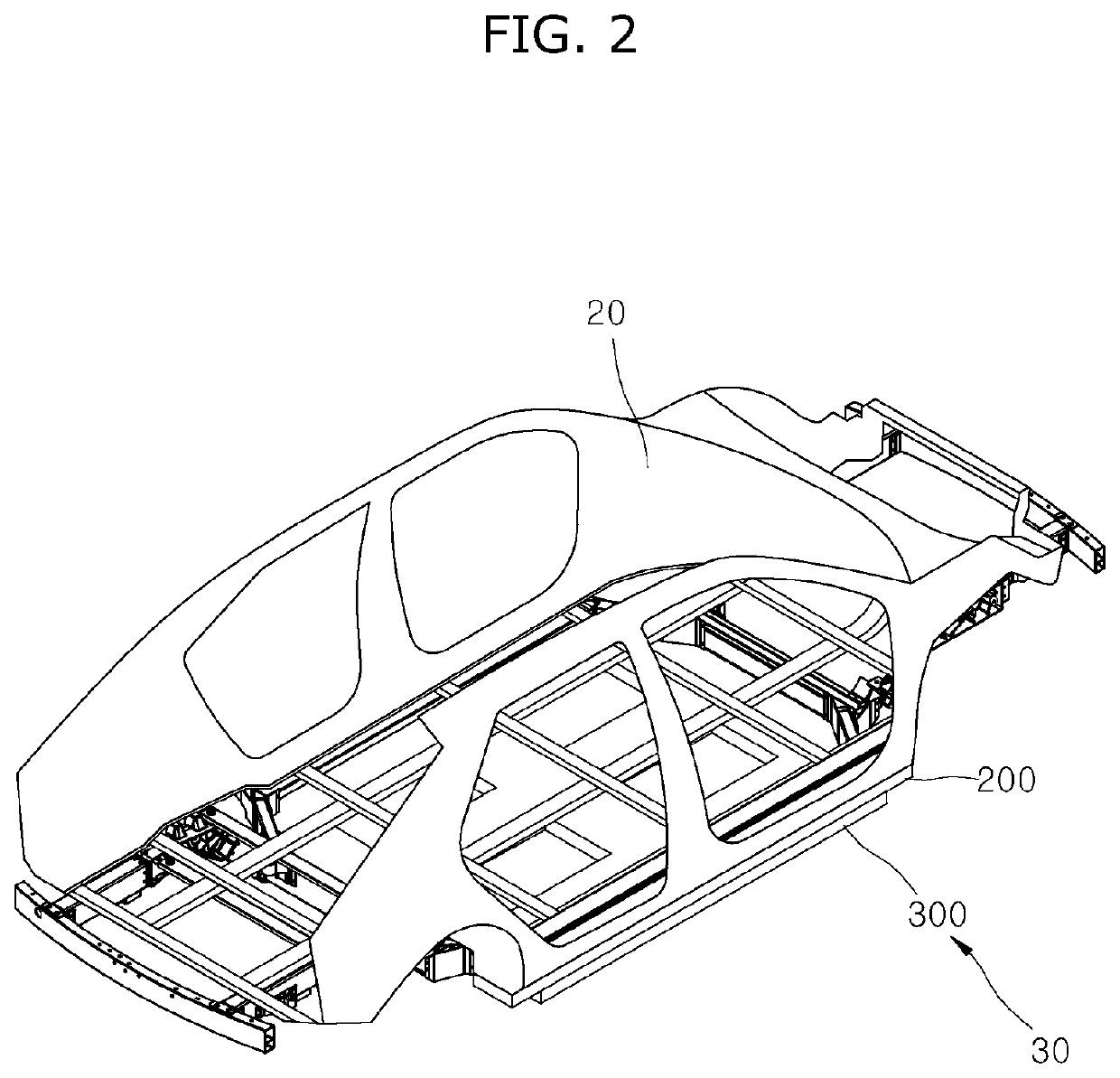 Coupling structure of vehicle body and chassis frame