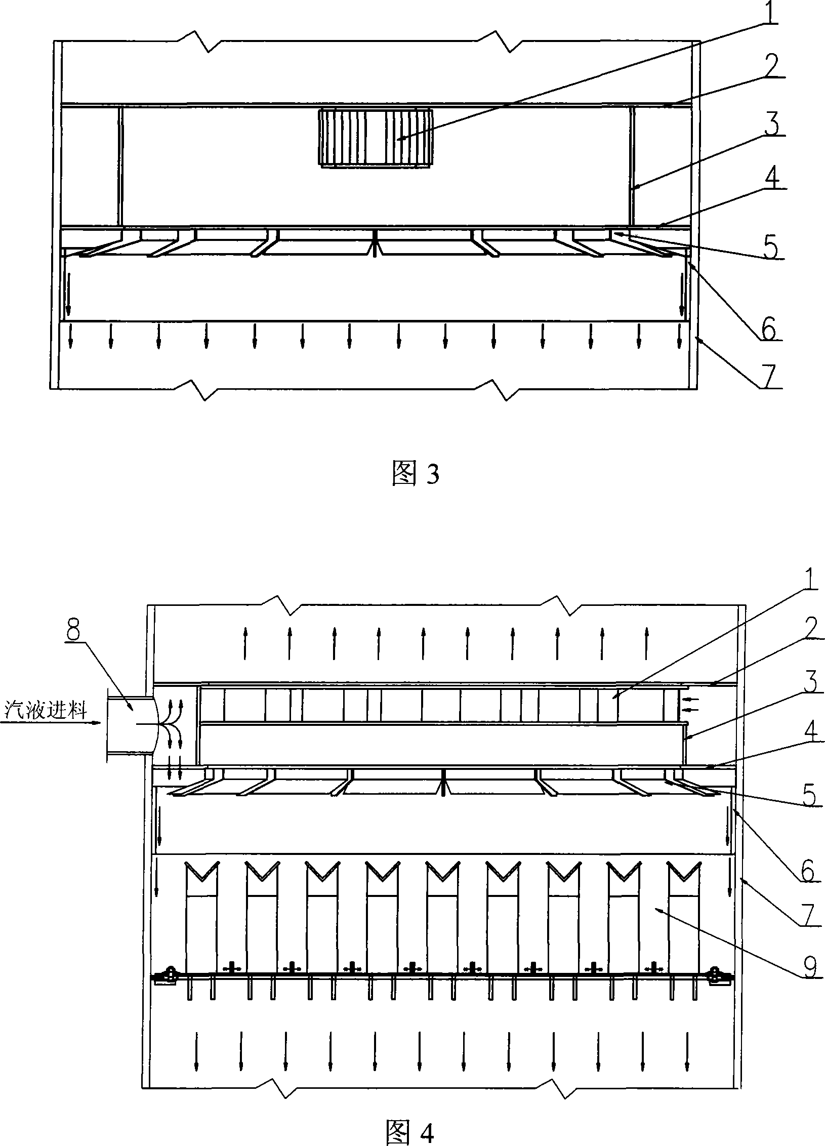 Liquid preliminary distribution device with gas distribution function