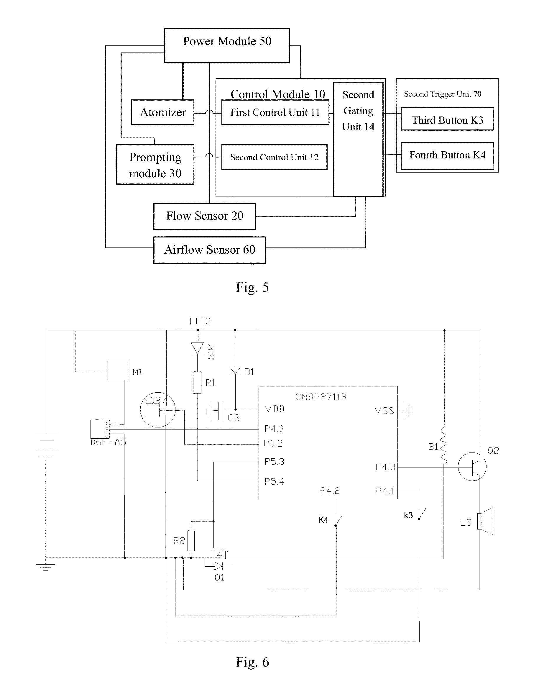 Electronic cigarette with lung capacity detection function and control method