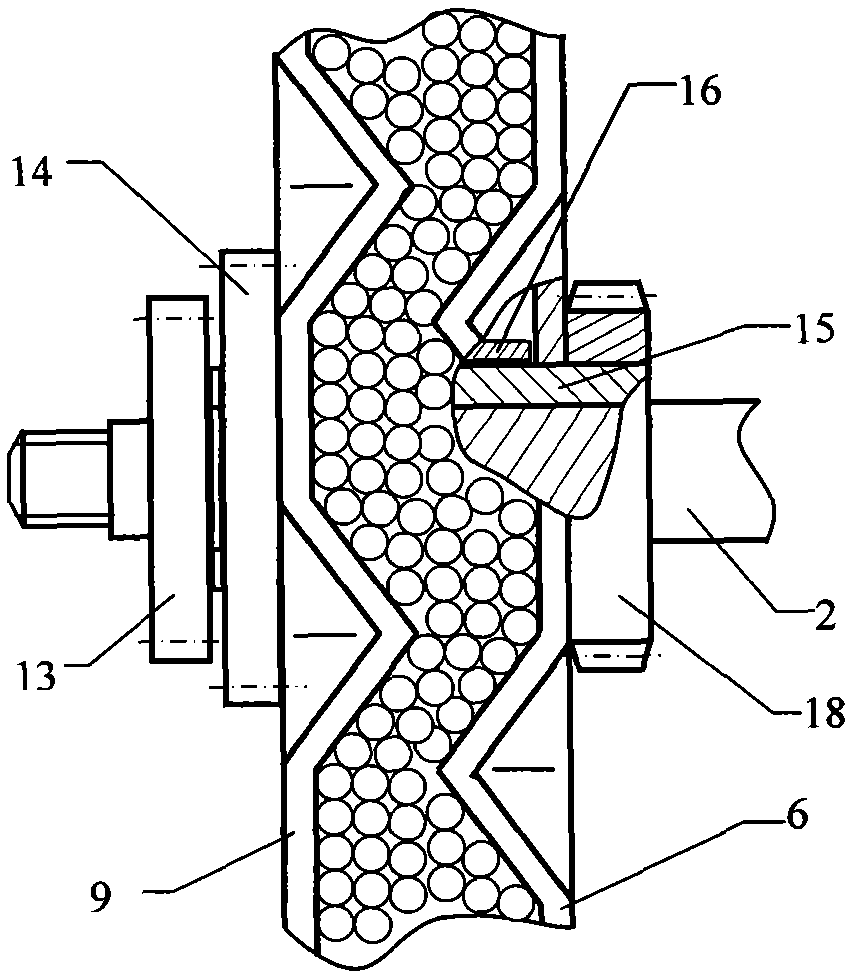 A kind of slow descender damping device for metal particle medium