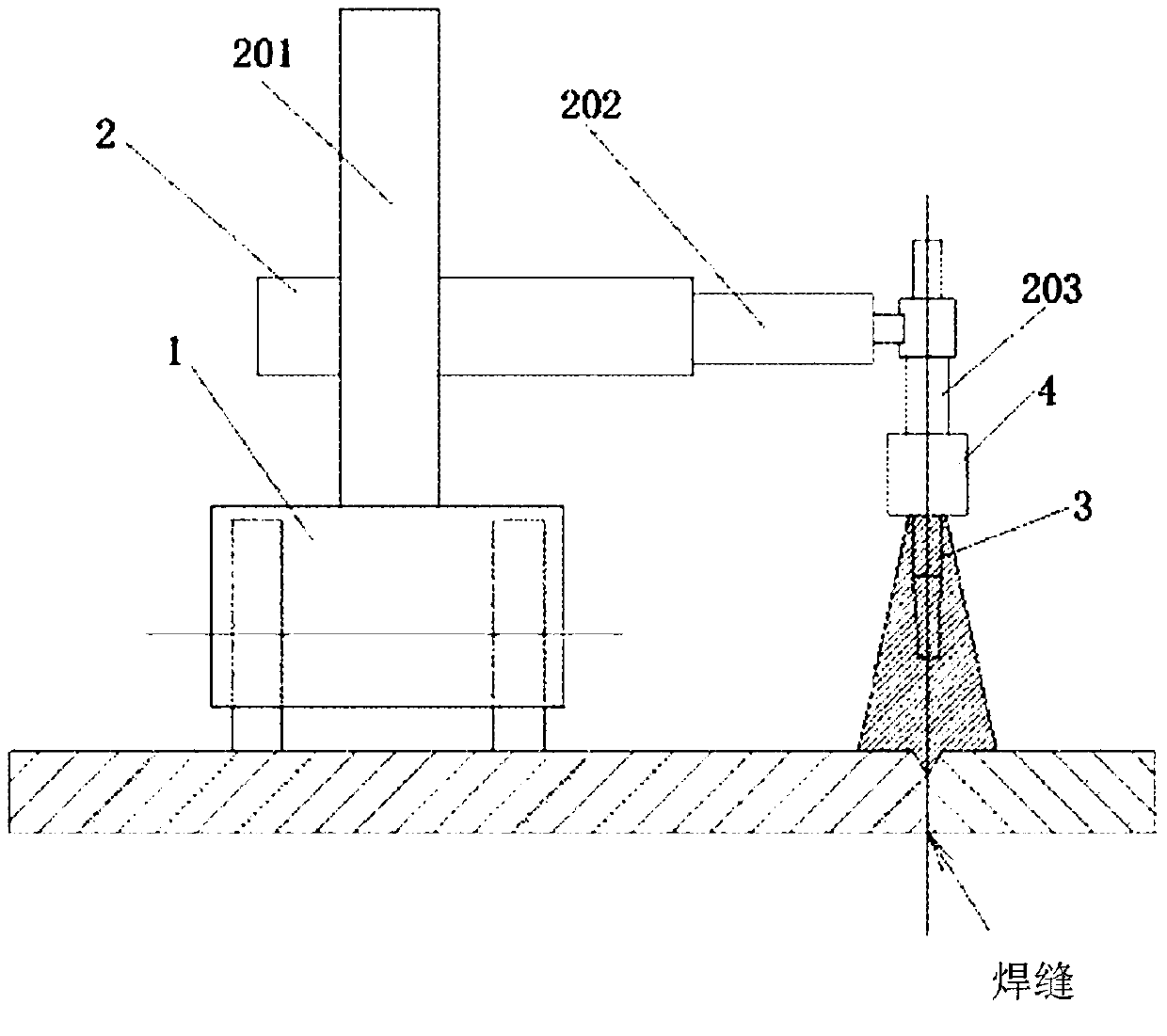 Crawling arc welding robot and failure detection method and device of crawling arc welding robot