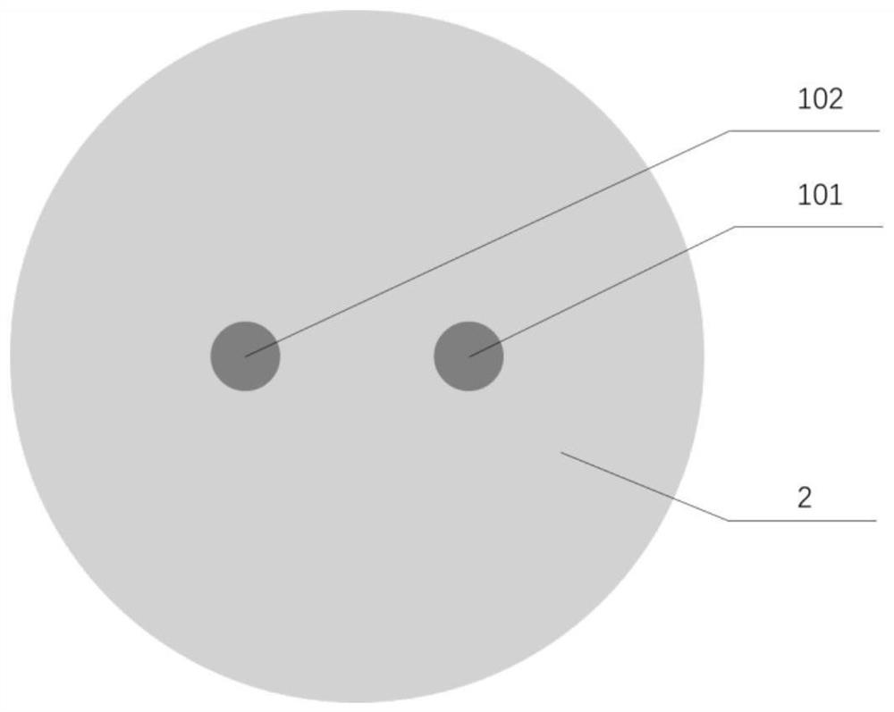 A slope-type refractive index distribution multi-core fiber with low crosstalk between cores