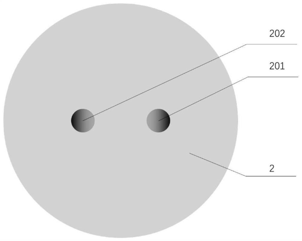 A slope-type refractive index distribution multi-core fiber with low crosstalk between cores