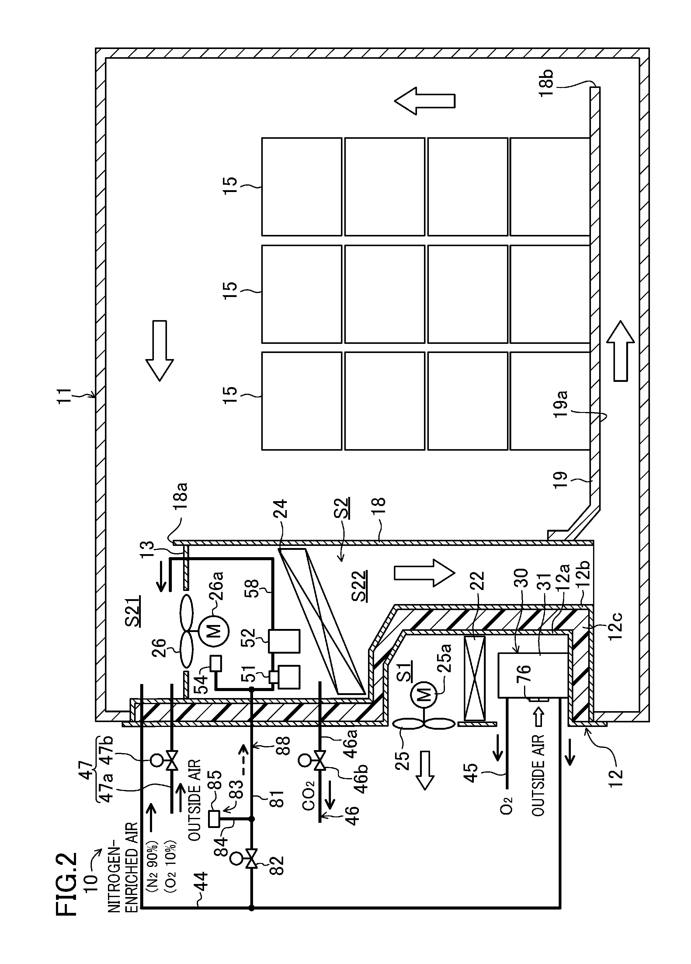 Refrigeration device for container