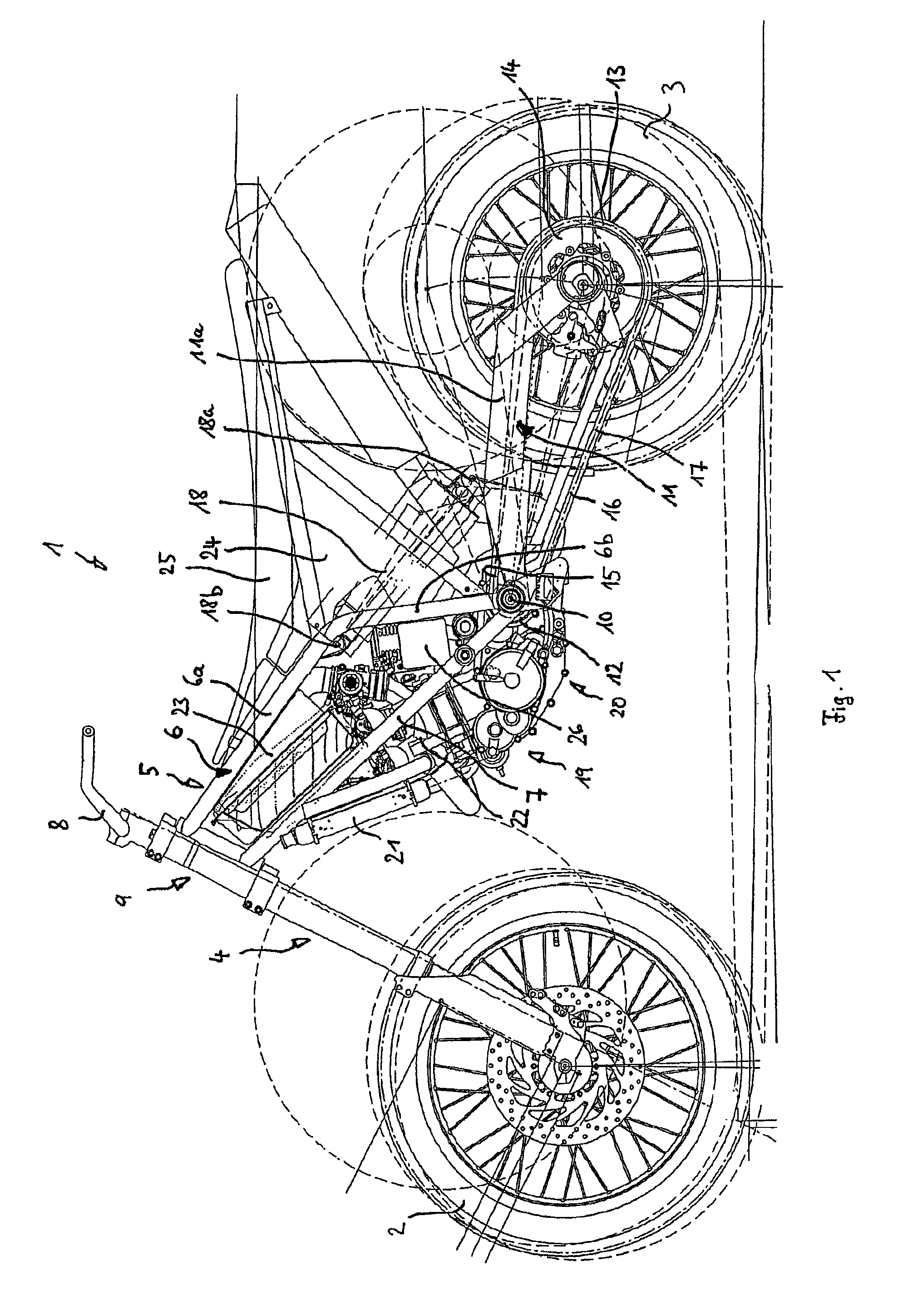 Vehicle in particular a motorcycle and engine/gearbox unit for a vehicle
