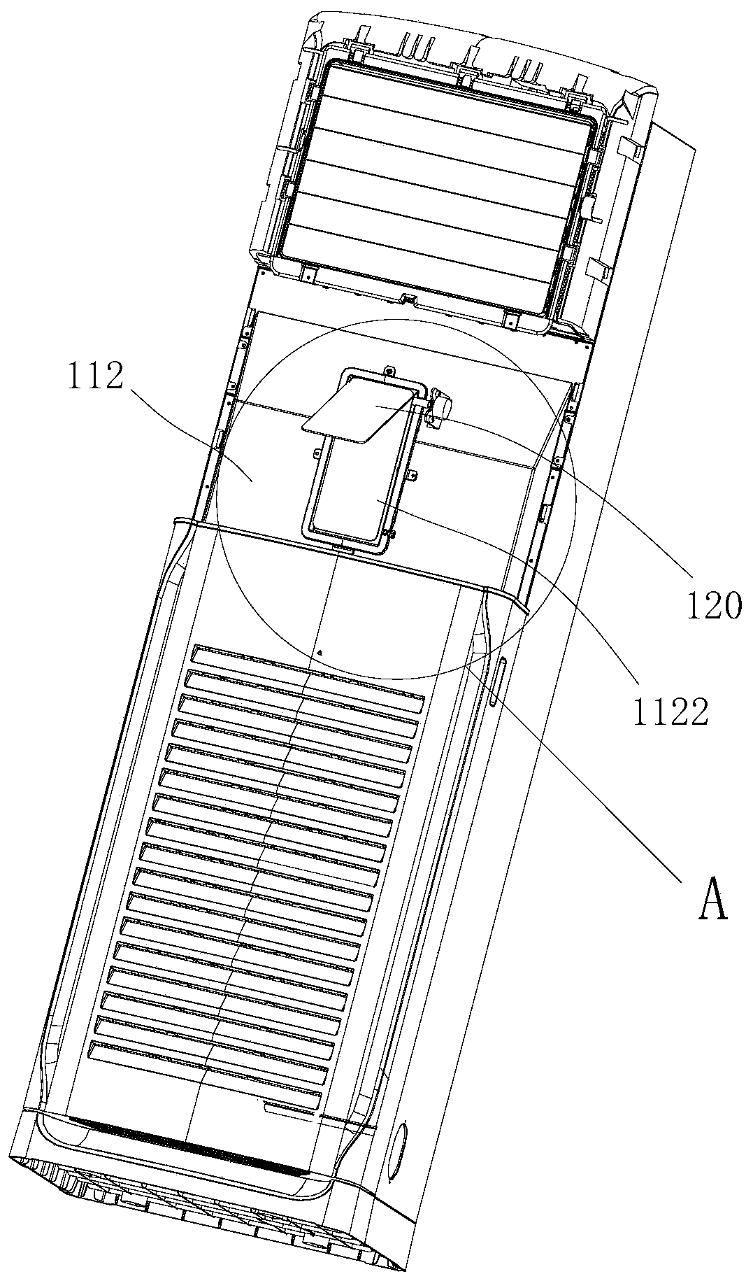 Air conditioner panel, air conditioner and key hiding method and device