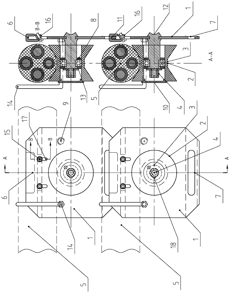 Combined pulley type cable hook in coal mine