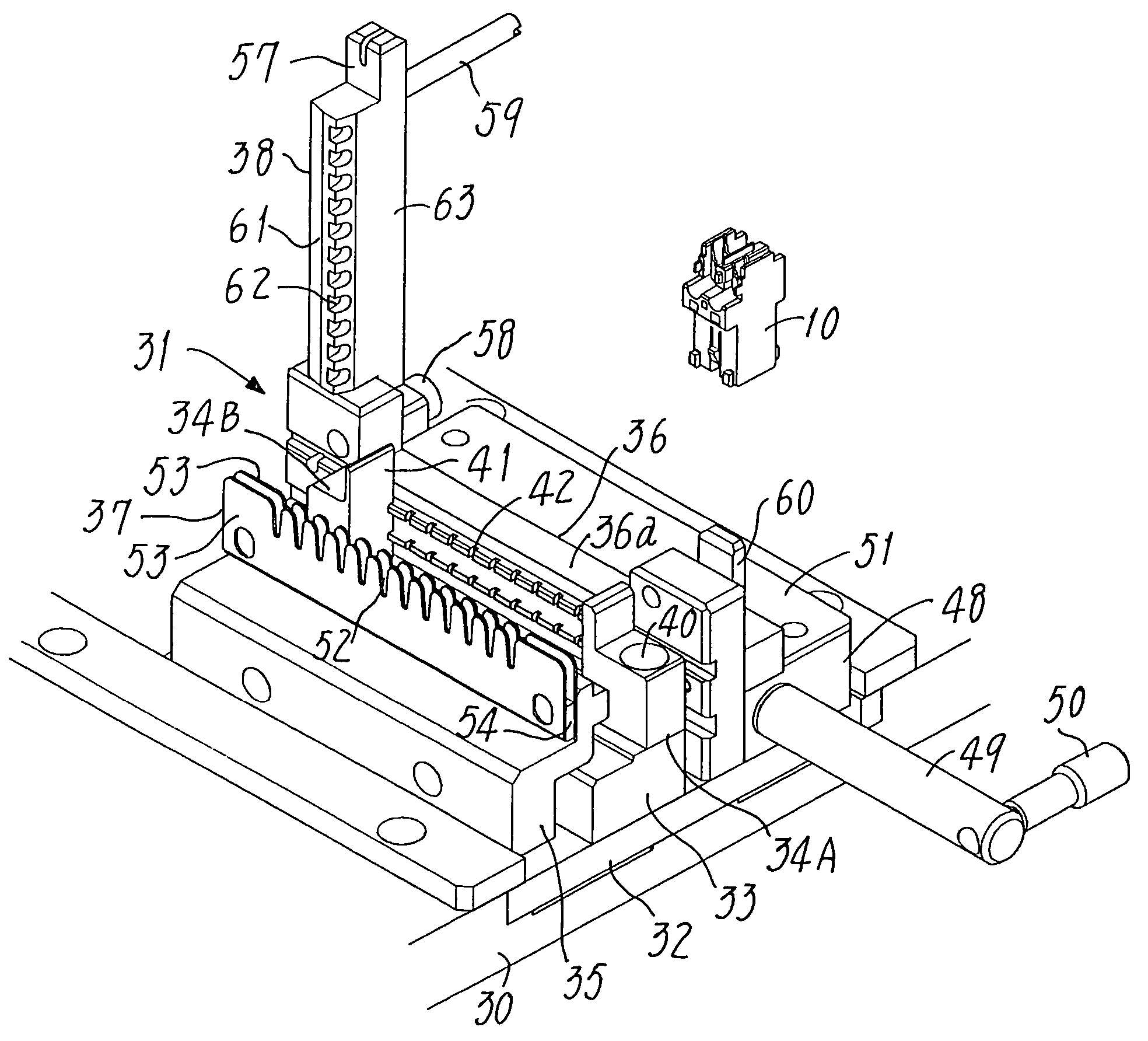 Manual machine for attaching an insulation displacement type connector