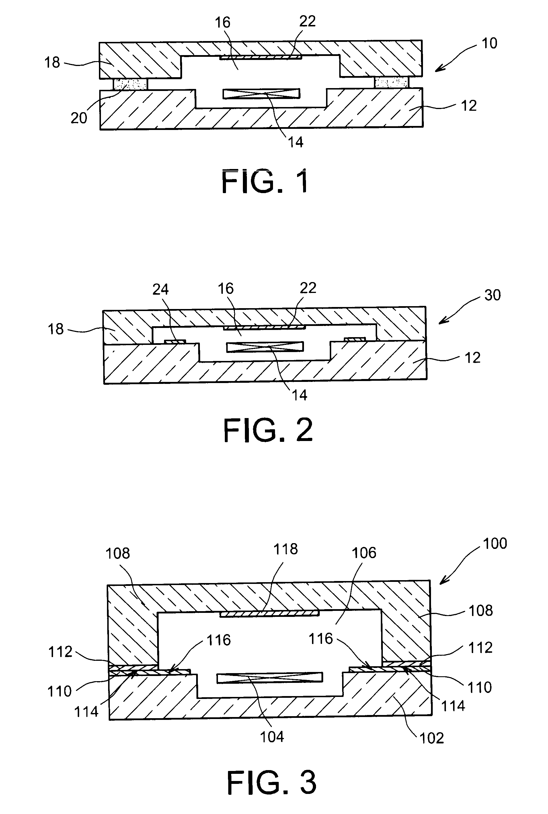 Cavity structure comprising an adhesion interface composed of getter material