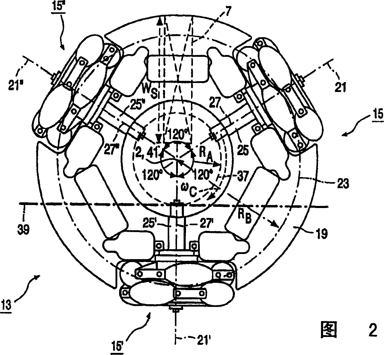 Robot for vacuum cleaning surface via cycloid movement