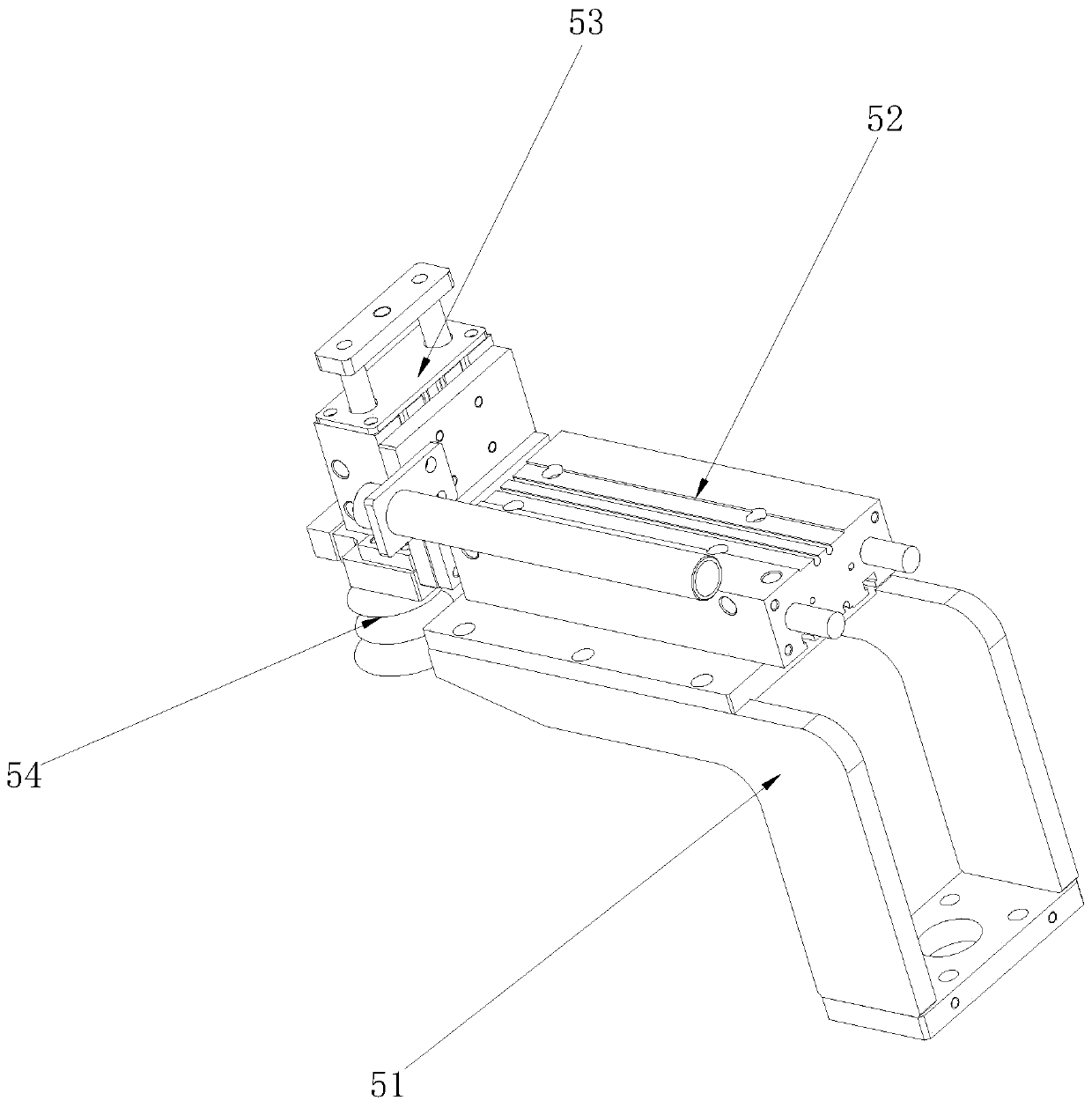 Film taking structure for intelligent bag disassembling system and film taking method thereof
