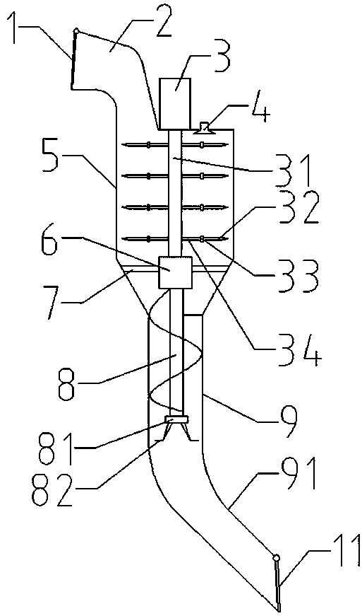 Feeding and treating apparatus for raw material of methane tank