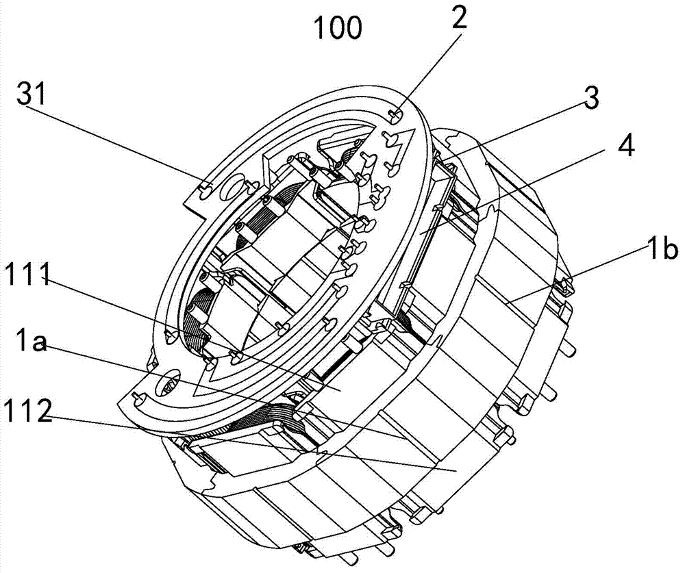 Block stator and motor with the same