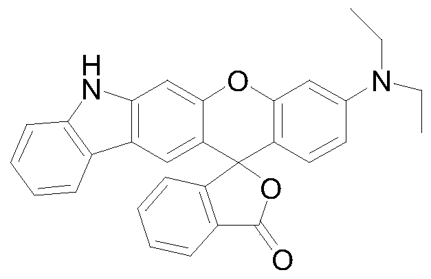 A kind of preparation method and application of fluorescent dye with carbazole-rhodamine hybrid structure