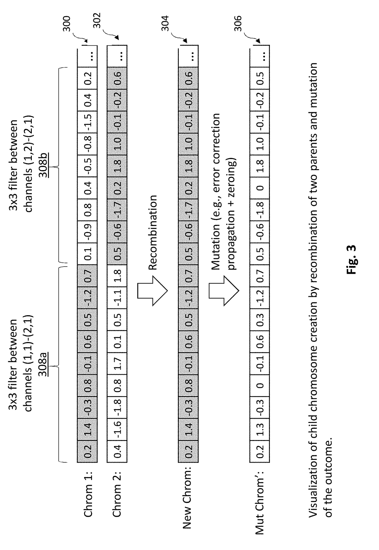 System and method for efficient evolution of deep convolutional neural networks using filter-wise recombination and propagated mutations