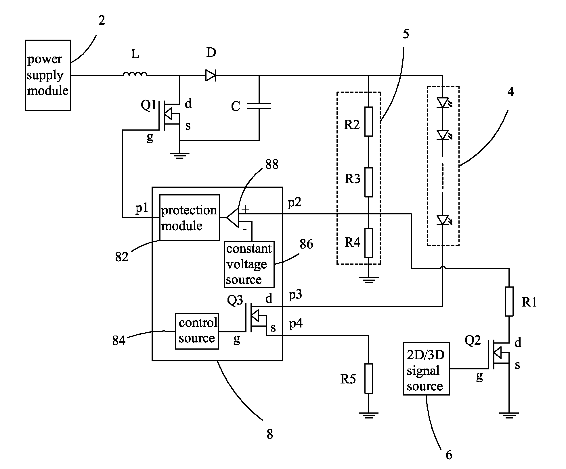 Overvoltage protection method for backlight drive circuit of 2d/3d mode and backlight drive circuit using same