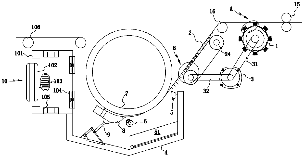 A kind of singeing equipment with dust removal and drying