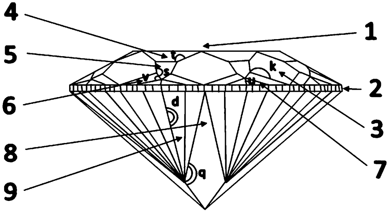 Diamond structure with interior cross-star pattern