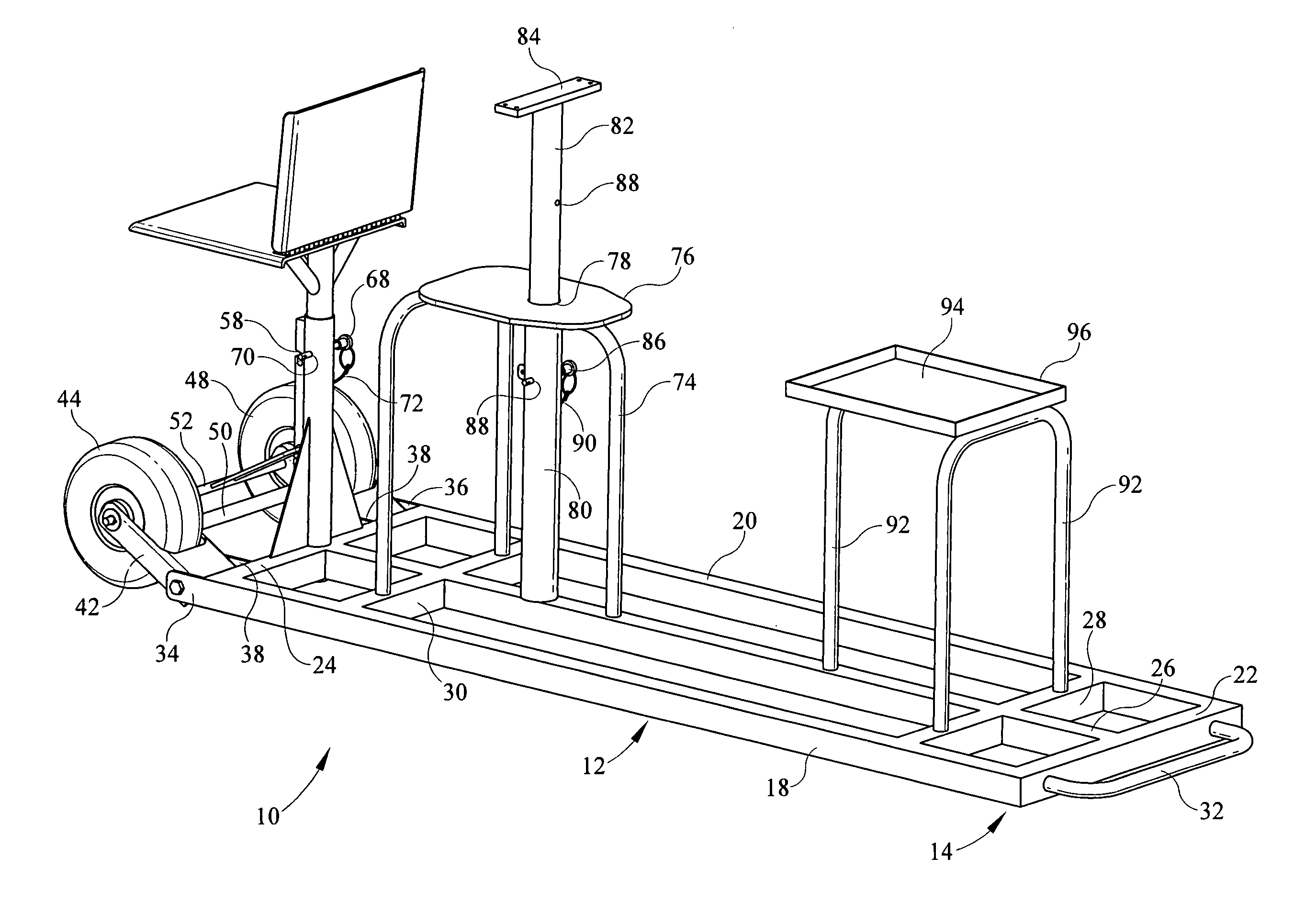 Diver's station and umbilical cart