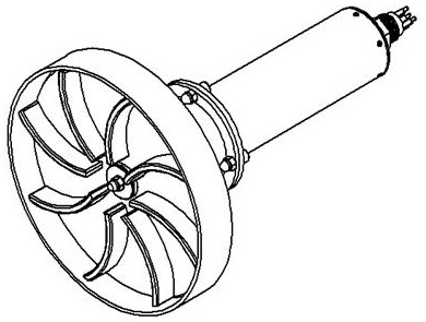 Zero-leakage magnetic coupling suction type propeller for deepwater working condition ROV and propelling method