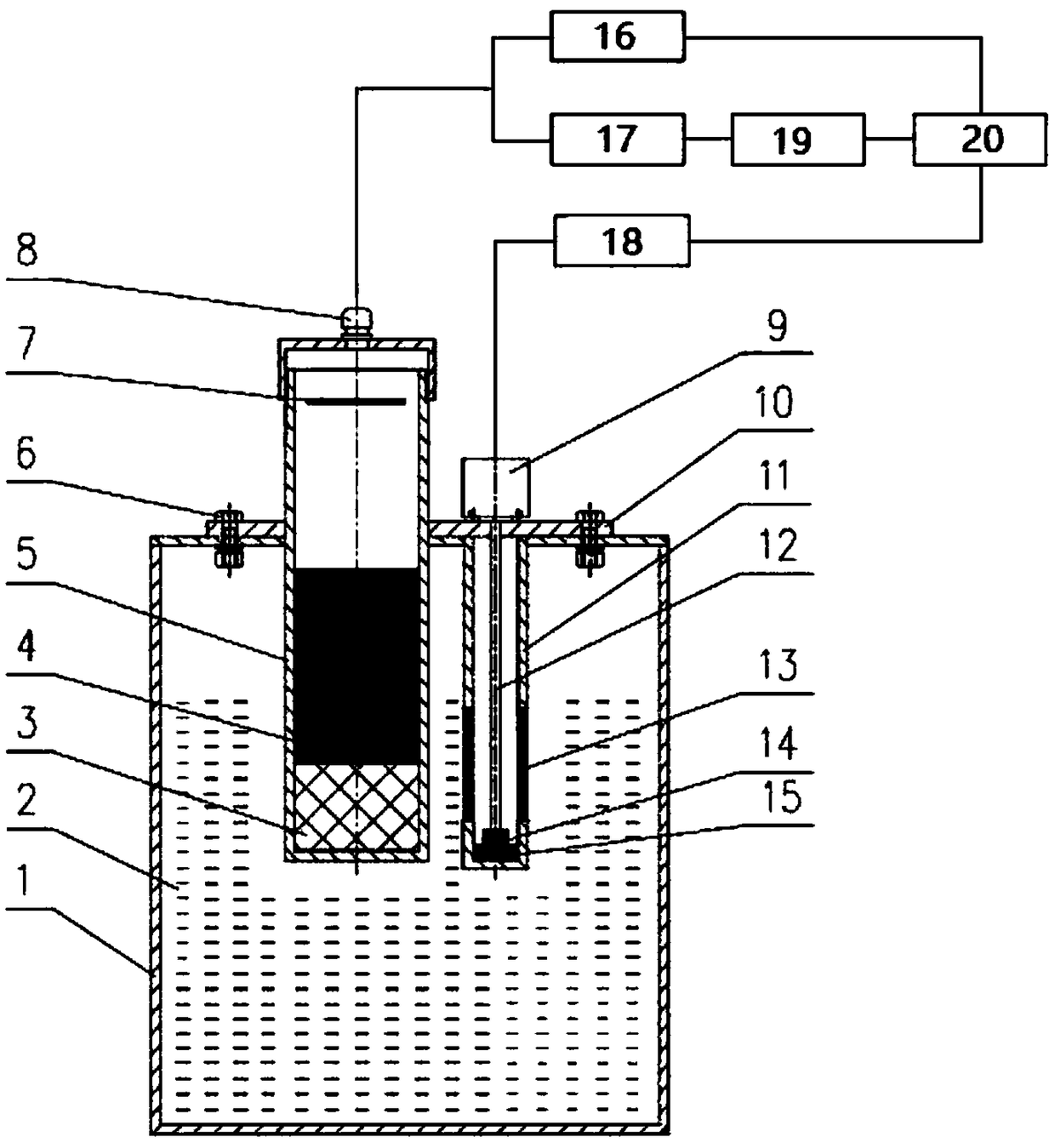 An on-line uranium mine leaching pulp uranium concentration measuring device and using method