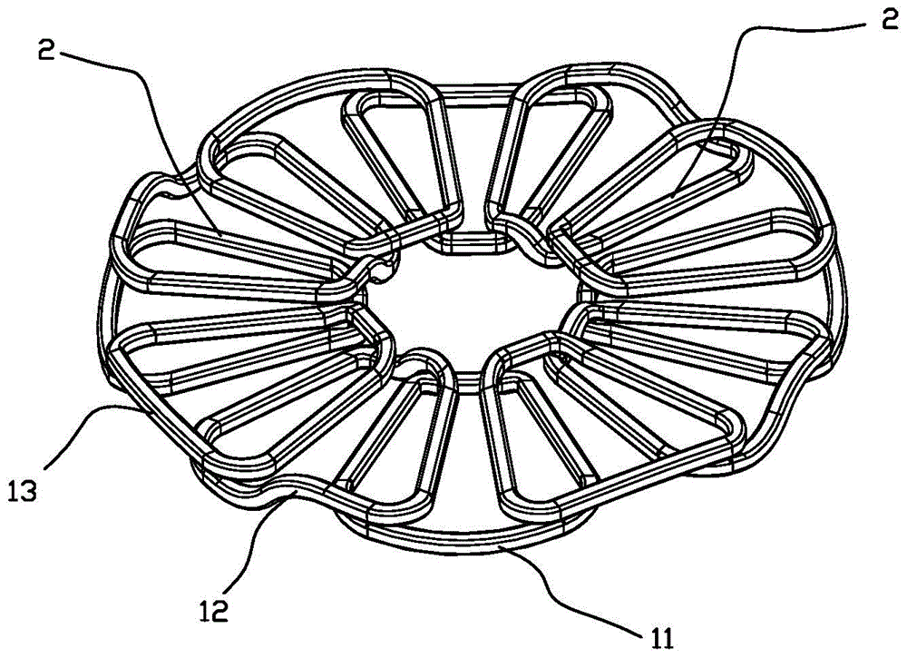 Stator winding structure of brushless coreless disk permanent magnetic motor and motor with the stator winding structure