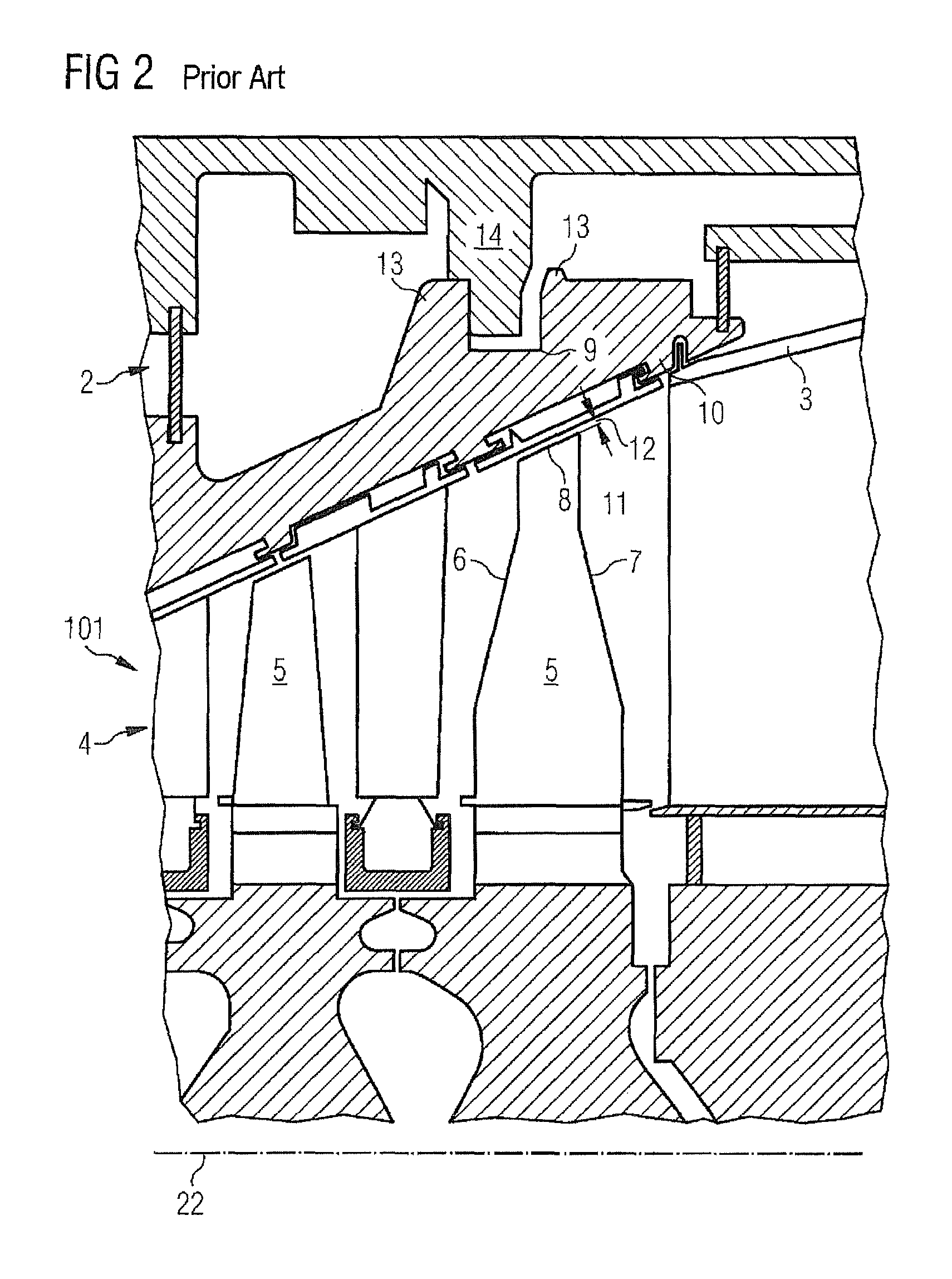 Axial turbomachine having an axially displaceable guide-blade carrier