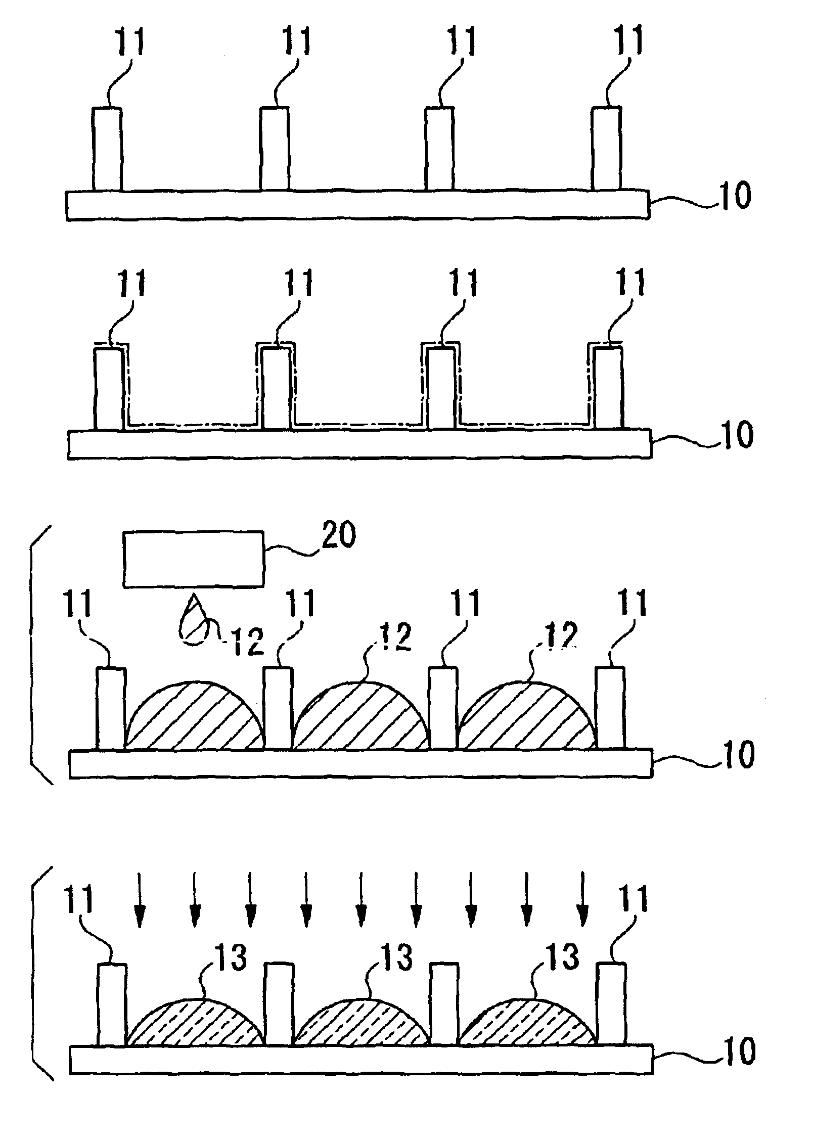 Optical device and method of manufacture of the same, display device, electronic device, and detection device