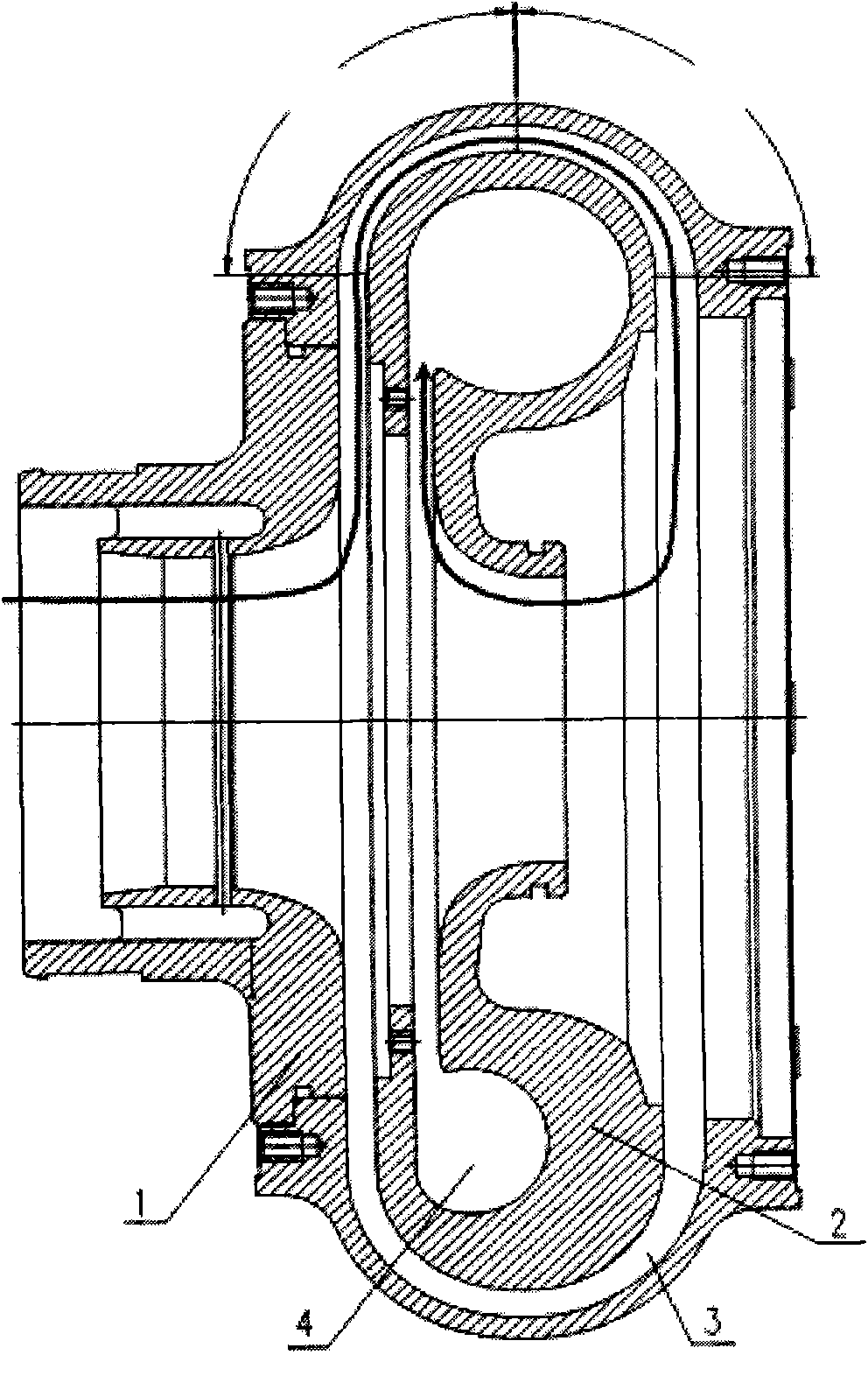 Double-layer volute structure of turbocharger compressor