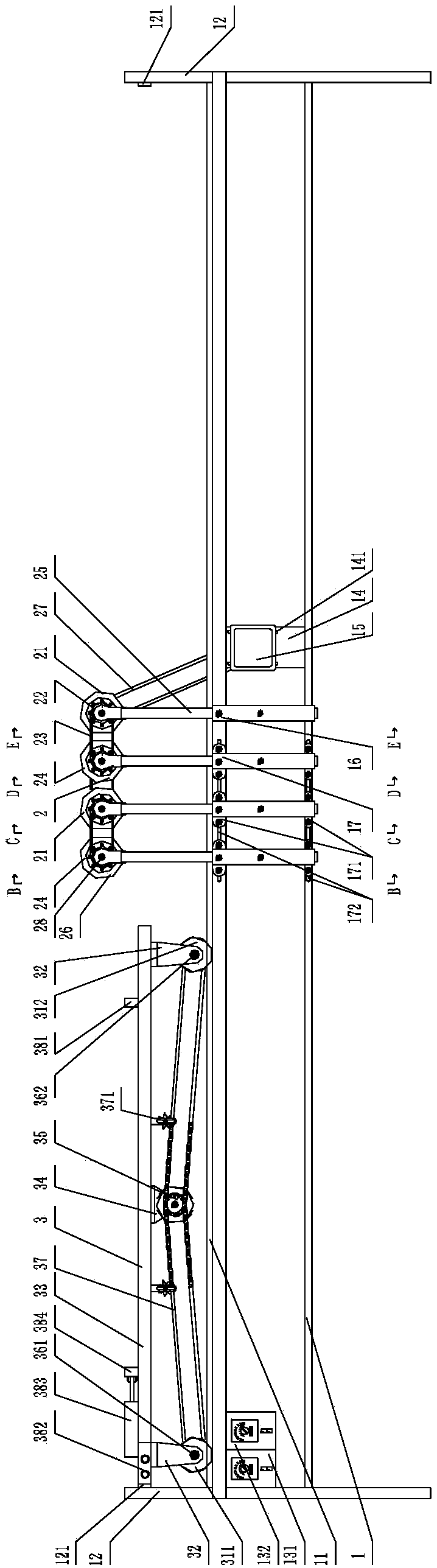 Rolling brush assembly for steel formwork steel wire grinding machine in civil construction