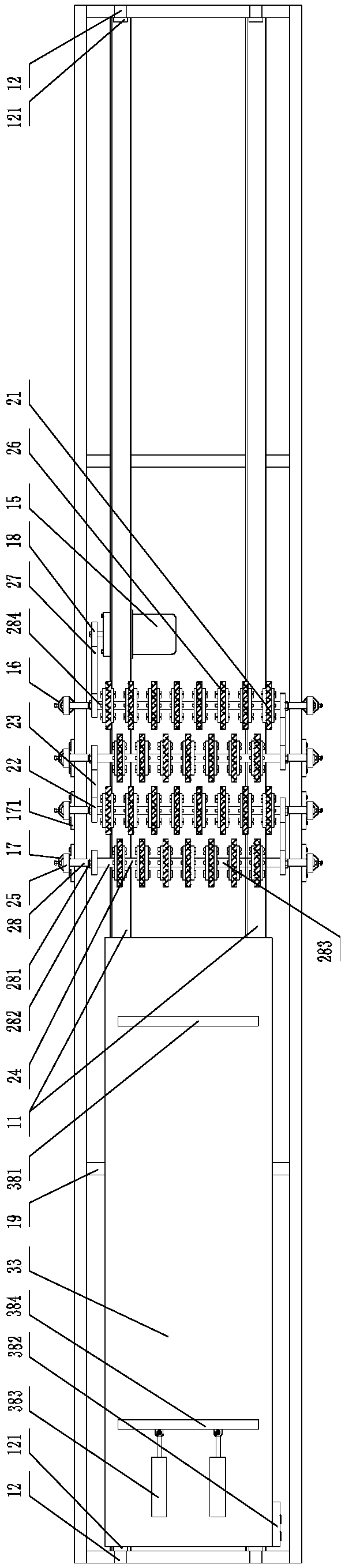 Rolling brush assembly for steel formwork steel wire grinding machine in civil construction