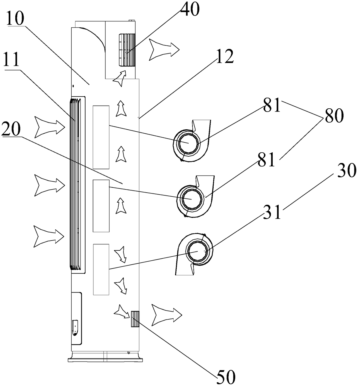 Air outlet structure and air conditioner cabinet with same