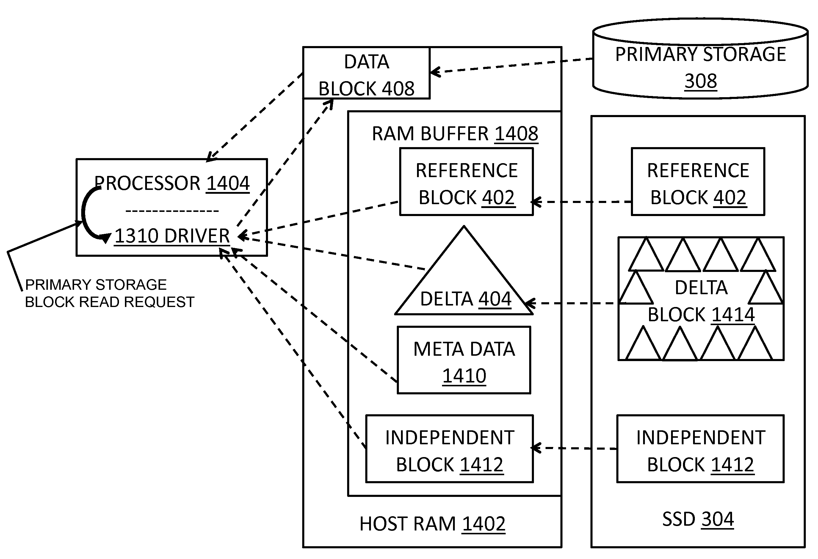 Content locality-based caching in a data storage system