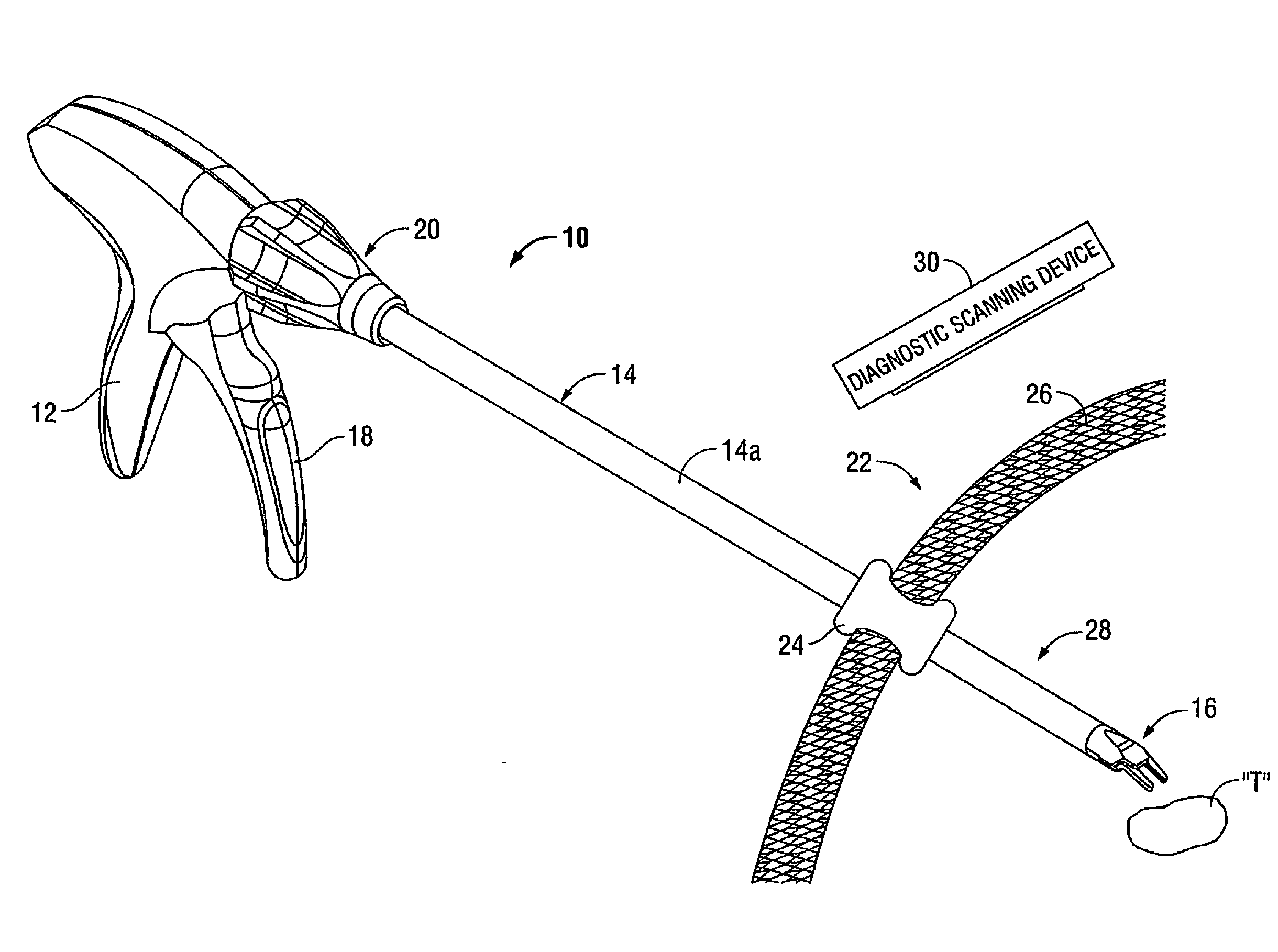 Surgical instruments for use with diagnostic scanning devices