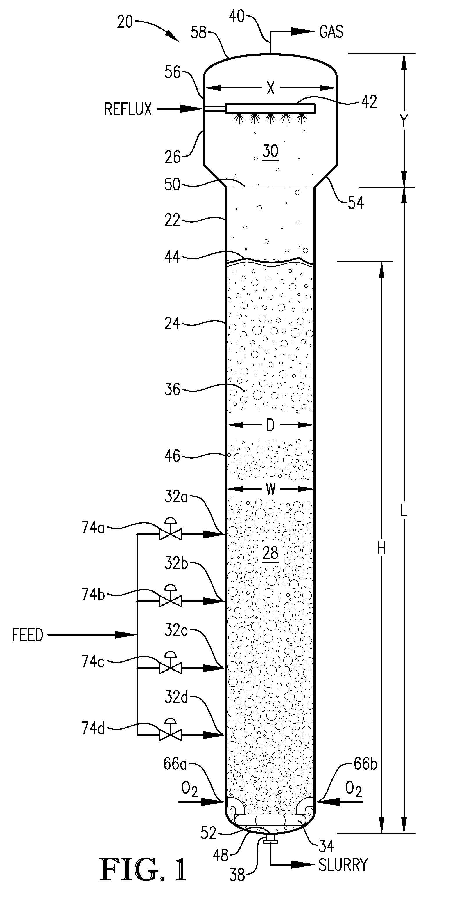 Oxidation System with Sidedraw Secondary Reactor