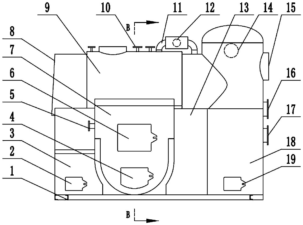 Reverse burning type normal-pressure superheated steam furnace