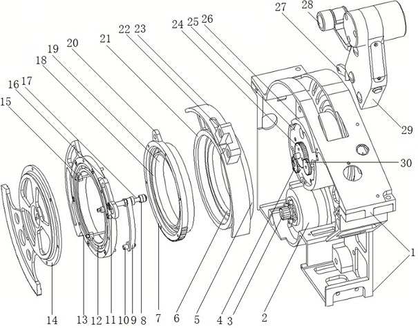 Throttle platform positive and negative push rod interlocking transmission mechanism