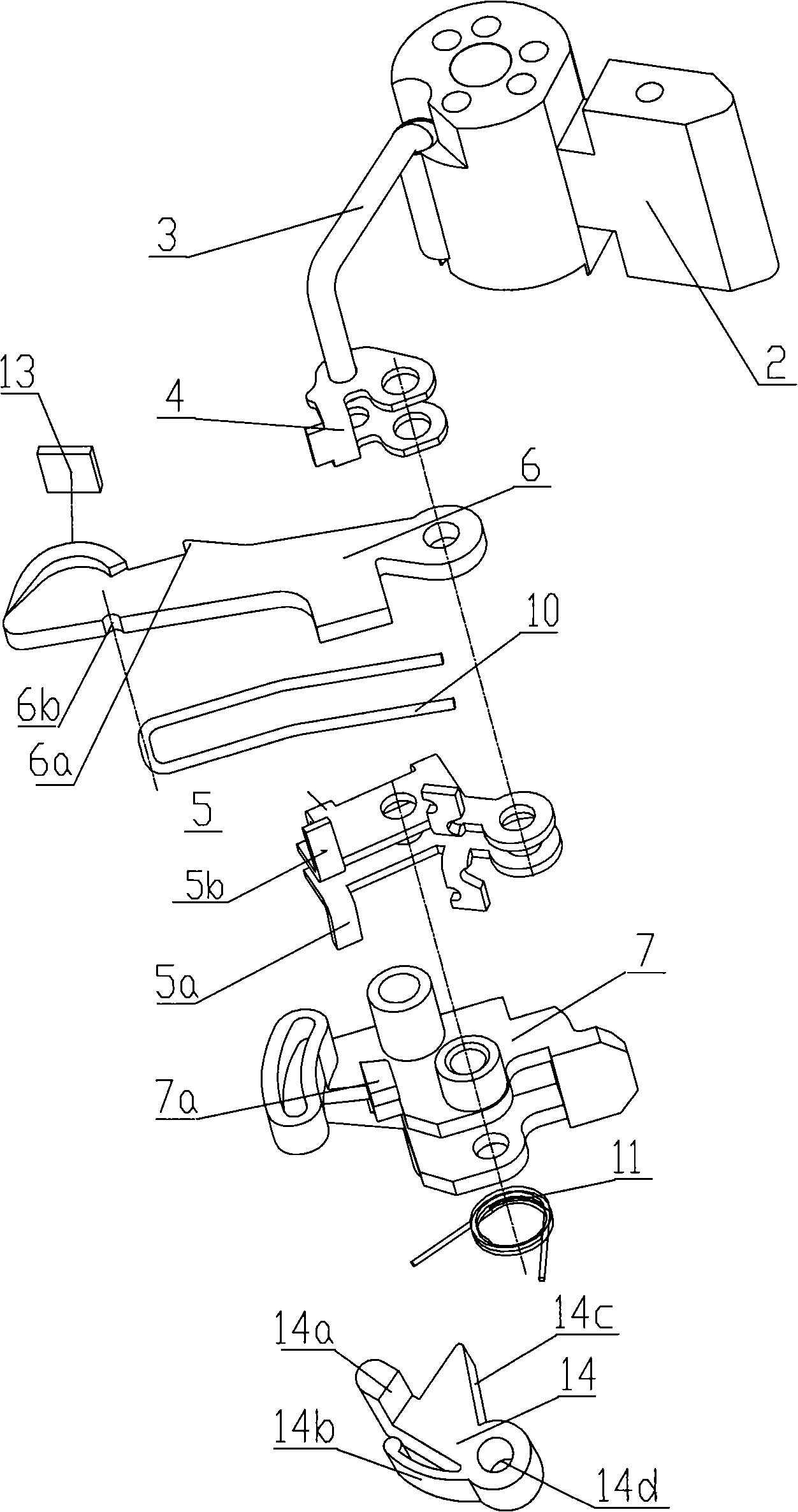 Fast closing mechanism of small circuit breaker