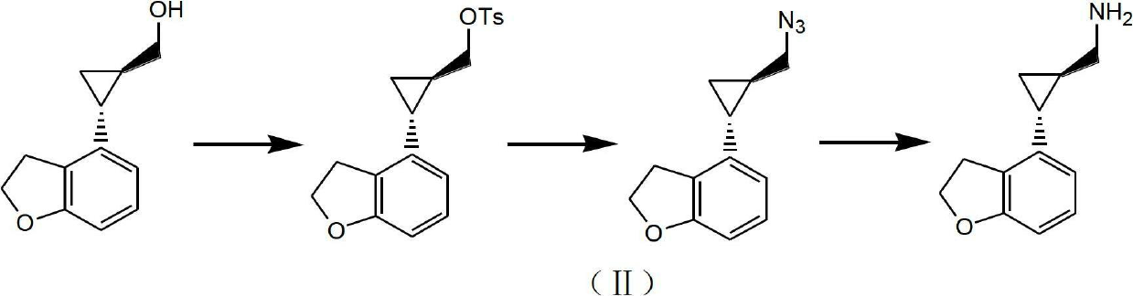 Method for preparing (1R,2R)-2-(2,3-dihydrobenzofuran-4-yl) cyclopropanemethylamine
