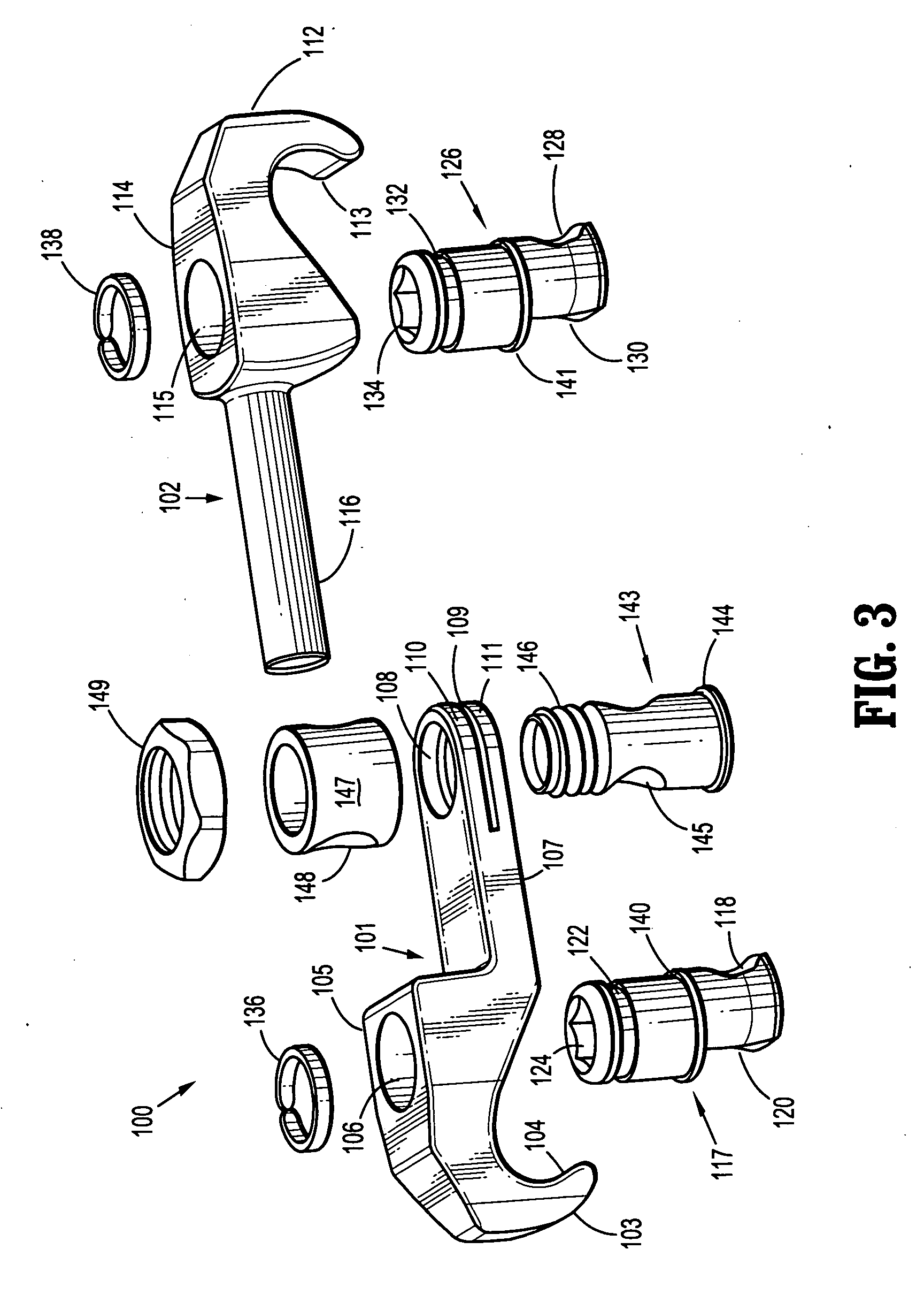 Center locking cross-connector with eccentric cam rod engagement