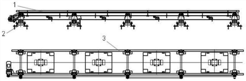 High-speed rail double-block type sleeper production line and production method