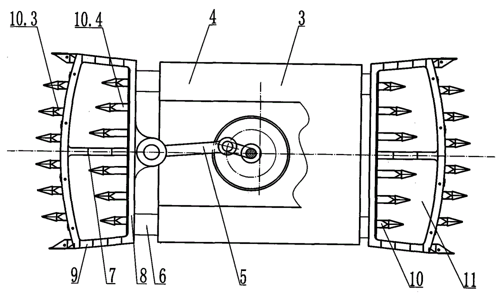 Reciprocating impact mining method for setting discharge hole and discharge and reciprocating impact mining machine for setting discharge hole discharge to realize the method